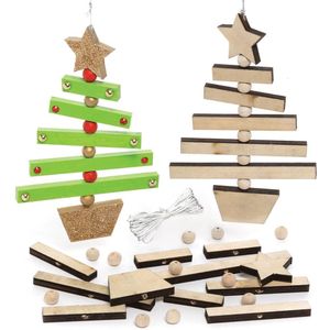 Kerstboom draaiende decoraties van Hout (3 stuks) Kerst Knutsel Activiteiten