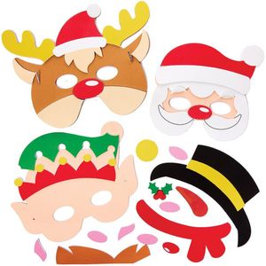 Kerst Schuim Maskers (4 stuks) Kerst Knutsel Activiteiten