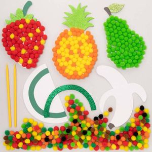 Fruit Pompom sets  (5 stuks) Knutselset