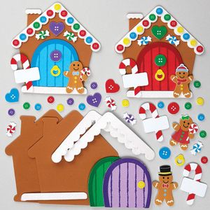 Peperkoek elfen deur bouwpakketten (4 stuks) Kerst Knutsel Activiteiten