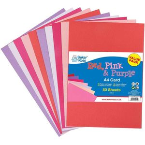 Rood, Roze, Paars Papier & Karton  (50 stuks) Knutselen Van Karton En Papier