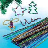 Gekleurd glitter chenilledraad (72 stuks) Kerst Ambachtelijke Benodigdheden