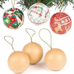 Piepschuim kerstballen met karton (6 stuks) Kerst Knutsel Activiteiten