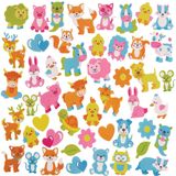 Lente Baby Dieren Schuim Stickers  (200 stuks) Accessoires knutselen