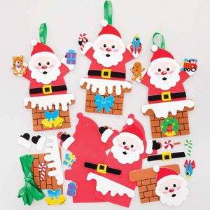 Kerstman Schoorsteen Decoratie Kits (8 stuks) Kerst Knutsel Activiteiten