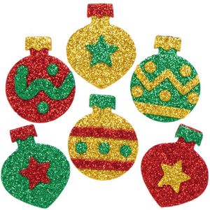Kerstbal Glitter Stickers van Foam  (96 stuks) Kerst Ambachtelijke Benodigdheden