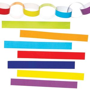 Regenboogkleuren kettingen van papier  (500 stuks) Knutselspullen