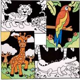 Fuzzy Art plaatjes Jungle Dieren (10 stuks) Knutselset