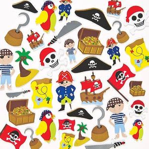 Foam stickers piraat  (96 stuks) Accessoires knutselen