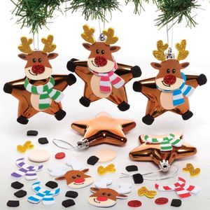 Rendier Stervormige Kerstbal Sets (6 stuks) Kerst Knutsel Activiteiten