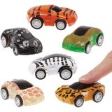 Safari Opwindbare Auto's (6 stuks) Speelgoed