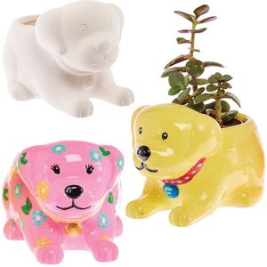 Labrador Hond Keramische Bloempotten (Doos van 2) Keramiek & Porselein Schilderen