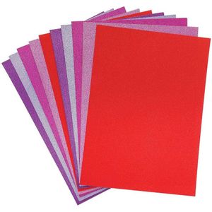 Rood, Roze & Paars Glitter kaart  (20 stuks) Knutselen Van Karton En Papier