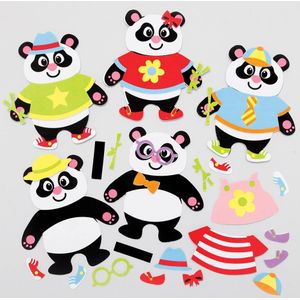 Panda Mix & Match Magneten  (8 stuks) Knutselset
