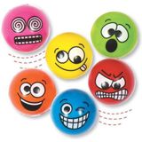 Stuiterballen met grappige gezichten (6 stuks) Speelgoed
