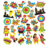 Held stickers van foam (120 stuks) Accessoires knutselen