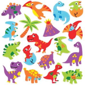 Dinosaurus stickers van foam (120 stuks) Accessoires knutselen