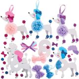 Poodle Dog Pom Pom Decoratie Sets  (3 stuks) Knutselset