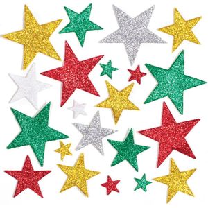 Kerstmis Ster Glitterstickers van Foam  (150 stuks) Kerst Ambachtelijke Benodigdheden