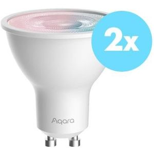 Aqara LED Bulb T2 GU10 Kleuren Spot RGB & CCT 2-Pack | Werkt met Apple HomeKit | Slimme lamp