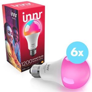 Innr E27 Kleurenlamp 1200Lumen 6-Pack | Zigbee Smart Bulb | Slimme lamp | Werkt met Philips Hue