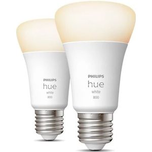 Philips Hue E27 White Lamp 810Lumen Duopack | Werkt met Apple HomeKit | Slimme lamp