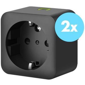 ROBB SMARRT Slimme Zigbee Stekker Dimbaar 200W Zwart 2-Pack | Slimme stekker | Werkt met Philips Hue