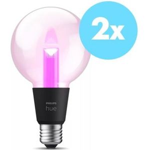 Philips Hue Lightguide E27 G95 Globe 2-Pack | Werkt met Apple HomeKit | Slimme lamp