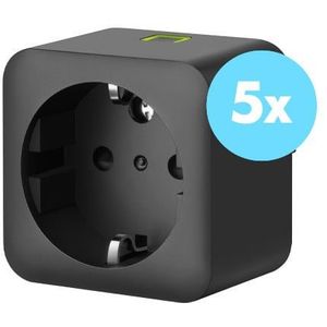 ROBB SMARRT Slimme Zigbee Stekker Dimbaar 200W Zwart 5-Pack | Slimme stekker | Werkt met Philips Hue