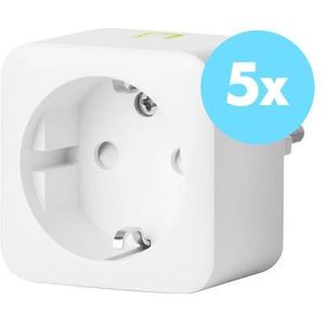 ROBB SMARRT Slimme Zigbee Stekker Dimbaar 200W Wit 5-Pack | Slimme stekker | Werkt met Philips Hue