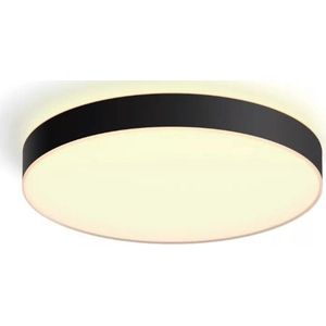 Philips Hue Enrave Extra Groot White Ambiance Plafondlamp Zwart met LED dimmer Switch | Werkt met Apple HomeKit | Slimme lamp