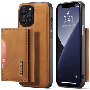 DG Ming iPhone 14 Pro 2 in 1 Magnetic Wallet Back Cover - (Brown)