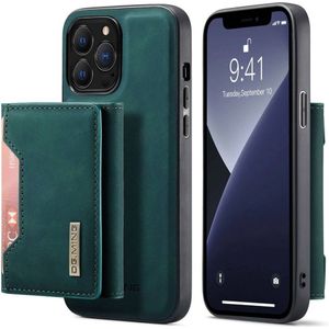 DG Ming iPhone 14 Pro 2 in 1 Magnetic Wallet Back Cover - (Green)