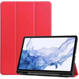 Samsung Galaxy Tab S8 Smart Tri-Fold Case With Pen Slot (Red)
