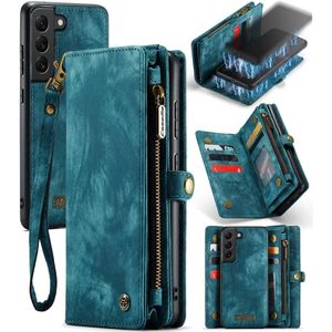 CASEME Samsung Galaxy S21 FE Vintage Portemonnee Hoesje - Blue