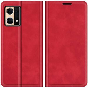 Oppo Reno7 Wallet Case Magnetic - Red