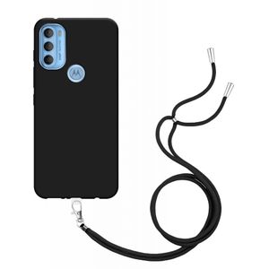 Motorola Moto G71 Soft TPU Case with Strap - (Black)