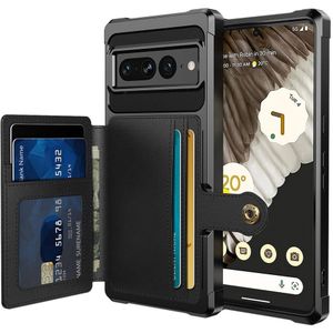 Google Pixel 7 Pro Magnetic Card Holder Hybrid Case  - Black