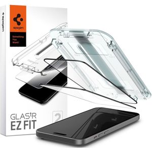 Spigen Glass Apple iPhone 15 Pro Max Met Montage Frame EZ FIT (black) - 2 Pack AGL06873