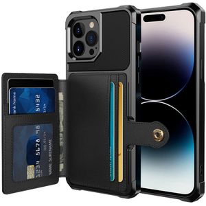 Magnetic Card Holder Hybrid Case Apple iPhone 14 Pro Max - Black