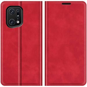 Oppo Find X5 Pro Wallet Case Magnetic - Red