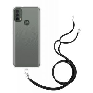 Motorola Moto E40 Soft TPU Case with Strap - (Clear)