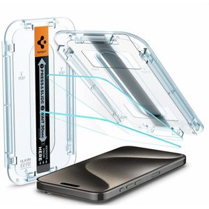Spigen Glass Apple iPhone 15 Pro Max Met Montage Frame EZ FIT - 2 Pack AGL06872