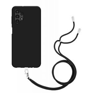 Samsung Galaxy A13 4G Soft TPU Case with Strap - (Black)