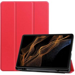 Samsung Galaxy Tab S8 Ultra Smart Tri-Fold Case With Pen Slot (Red)