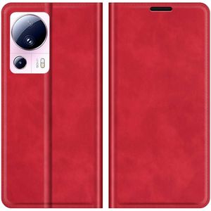 Xiaomi 13 Lite Magnetic Wallet Case - Red