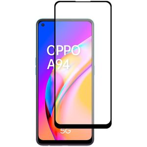 Full Cover Screenprotector Oppo A94 Tempered Glass - black