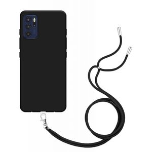 Motorola Moto G60s Soft TPU Case with Strap - (Black)