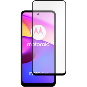 Full Cover Screenprotector Motorola Moto E40 Tempered Glass - black