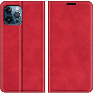 iPhone 12 Pro Max Magnetic Wallet Case - Red